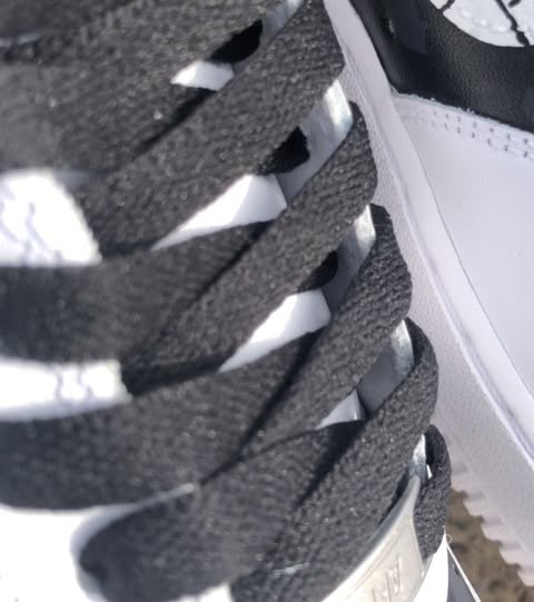 Custom Hand Painted Black White Air Force 1 Sneakers