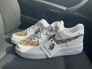 Custom Air Force 1 Brown Gucci Logo