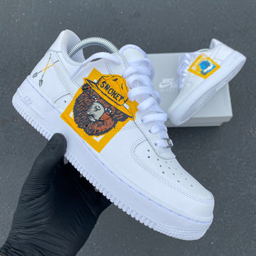 Custom Air Force 1 Yellow Brown Blue Cartoon Bear