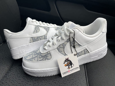 Custom Air Force 1 Light Grey Dior Logo