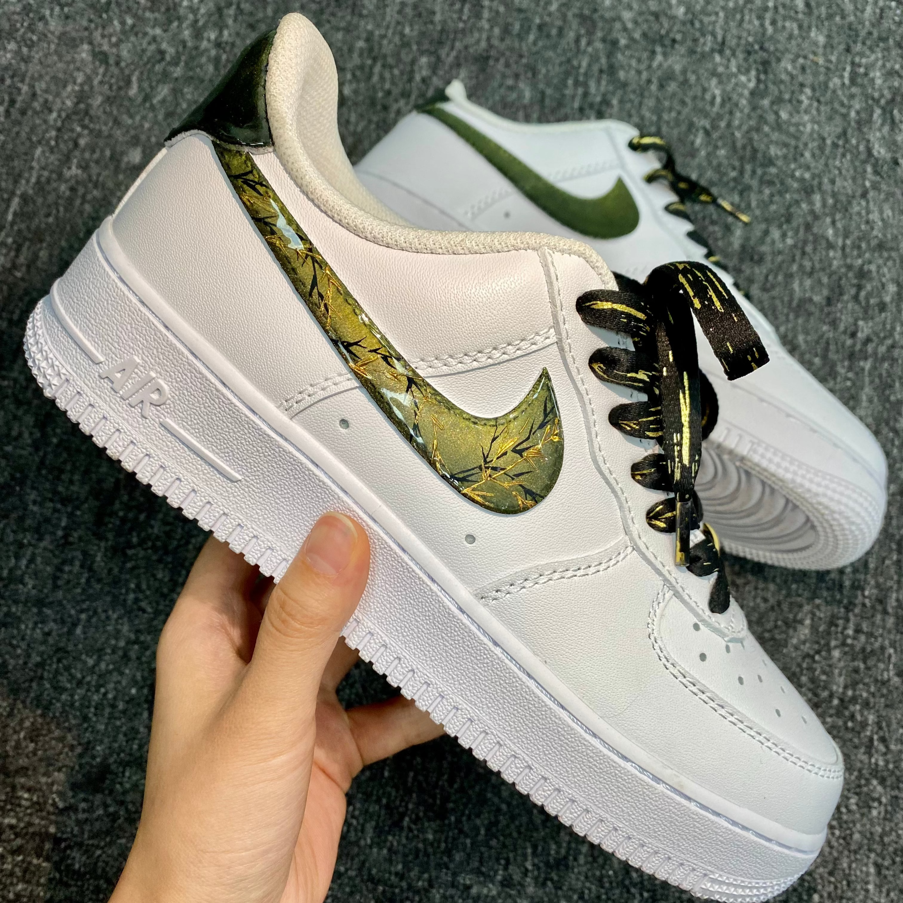 Custom Air Force 1 Green Cat‘s Eyes Swoosh
