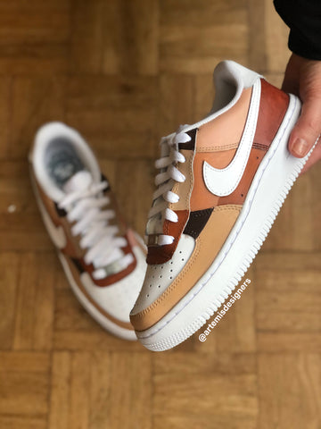 Custom Air Force 1 Chocolate Khaki White