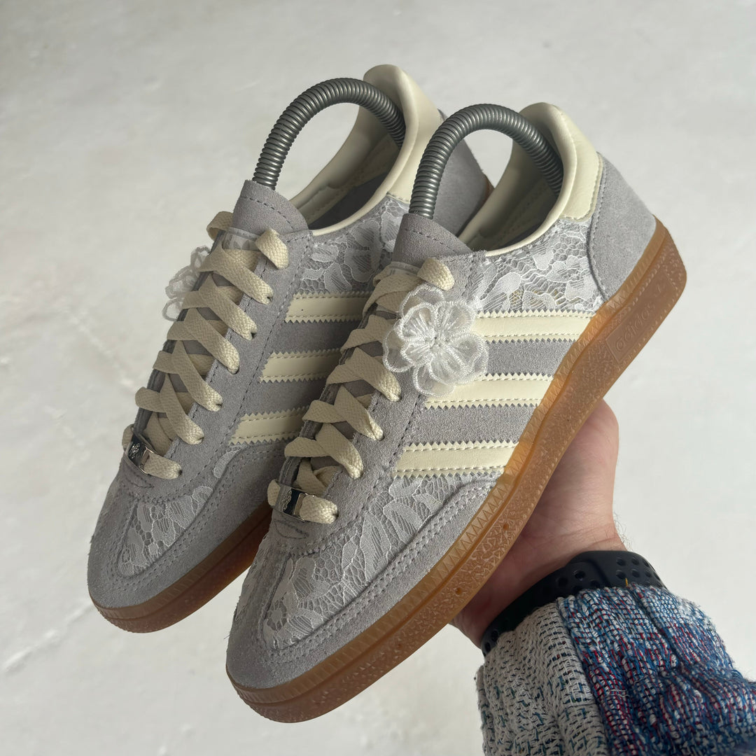 Custom Adidas Gray Beige Openwork Lace