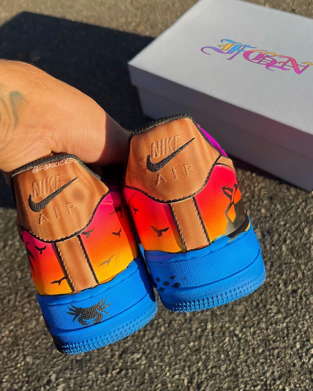 Hand Painted Sunset Custom Air Force 1 Sneakers
