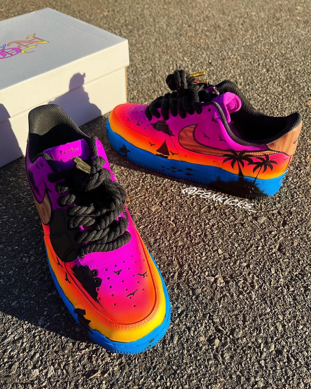 Hand Painted Sunset Custom Air Force 1 Sneakers