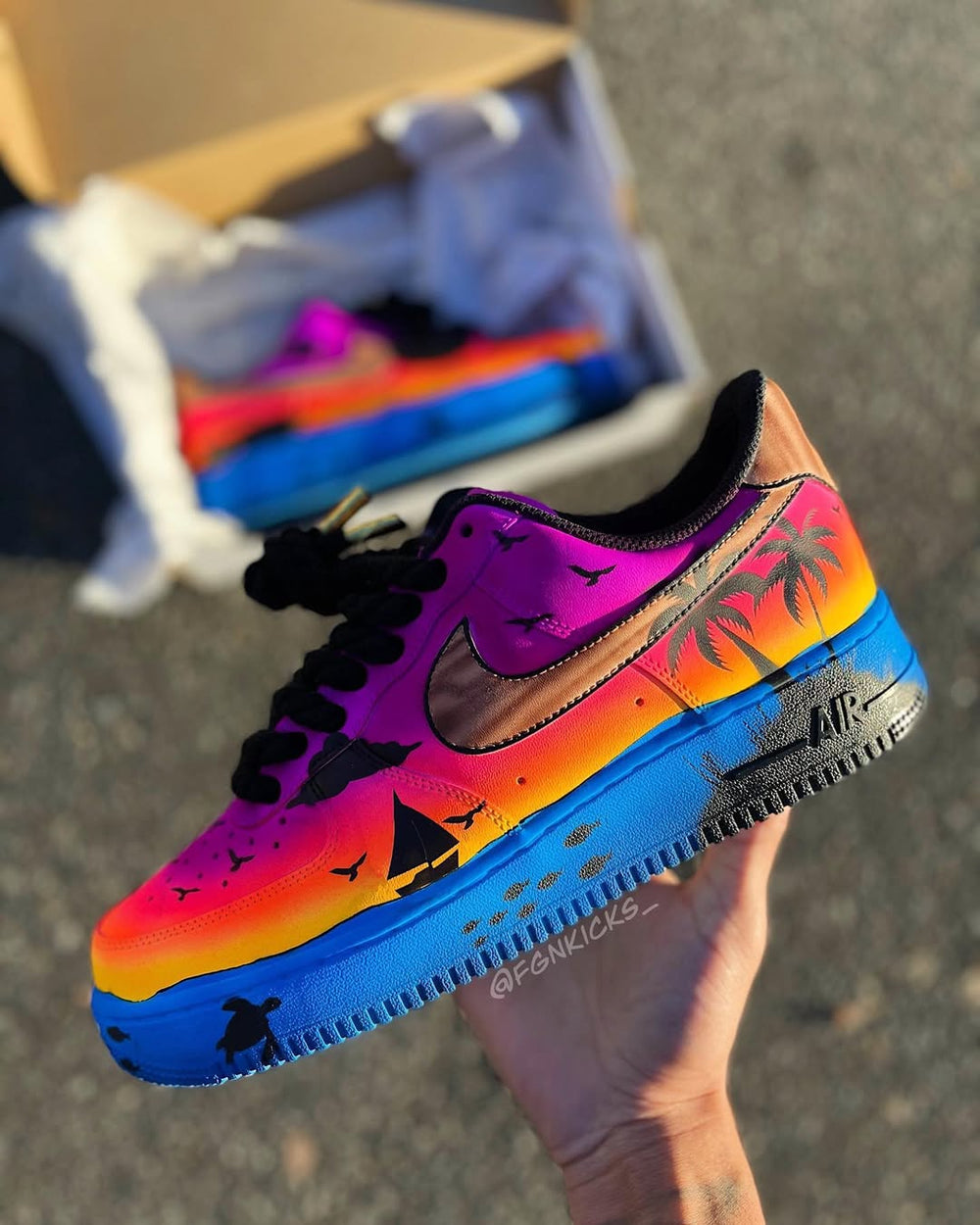 Hand Painted Sunset Custom Air Force 1 Sneakers