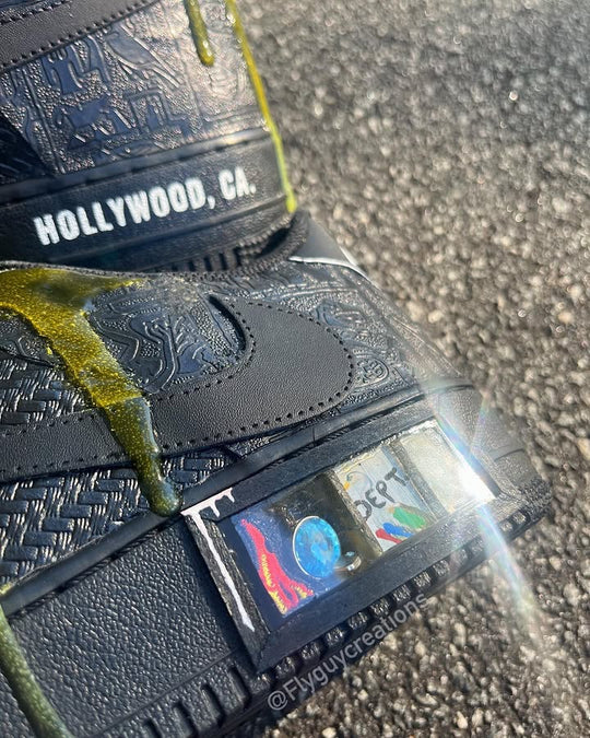 Hand Painted Gallery Dept Custom Black Air Force 1 Sneakers