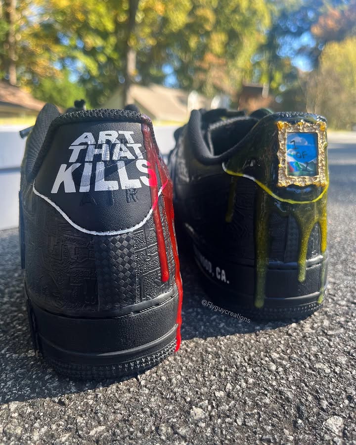 Hand Painted Gallery Dept Custom Black Air Force 1 Sneakers