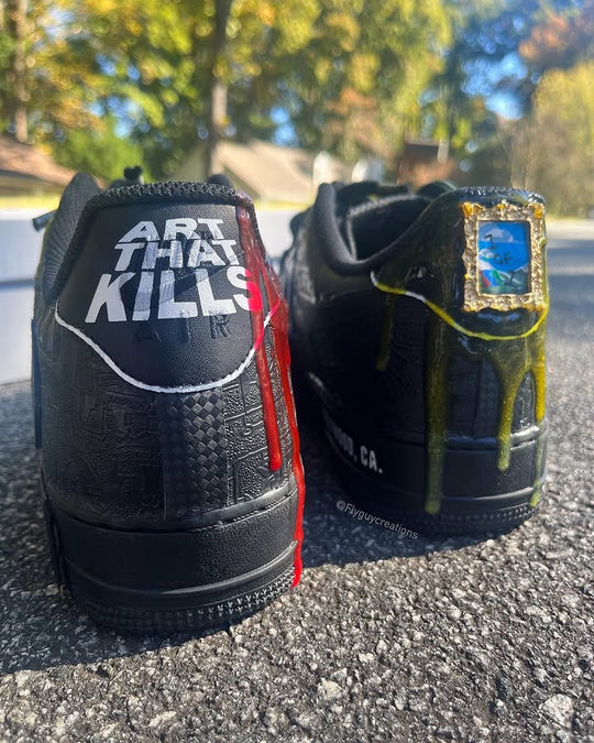 Hand Painted Gallery Dept Custom Black Air Force 1 Sneakers