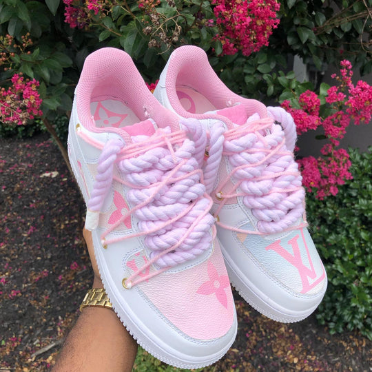 Hand Painted Pink Purple Custom Air Force 1 Sneakers