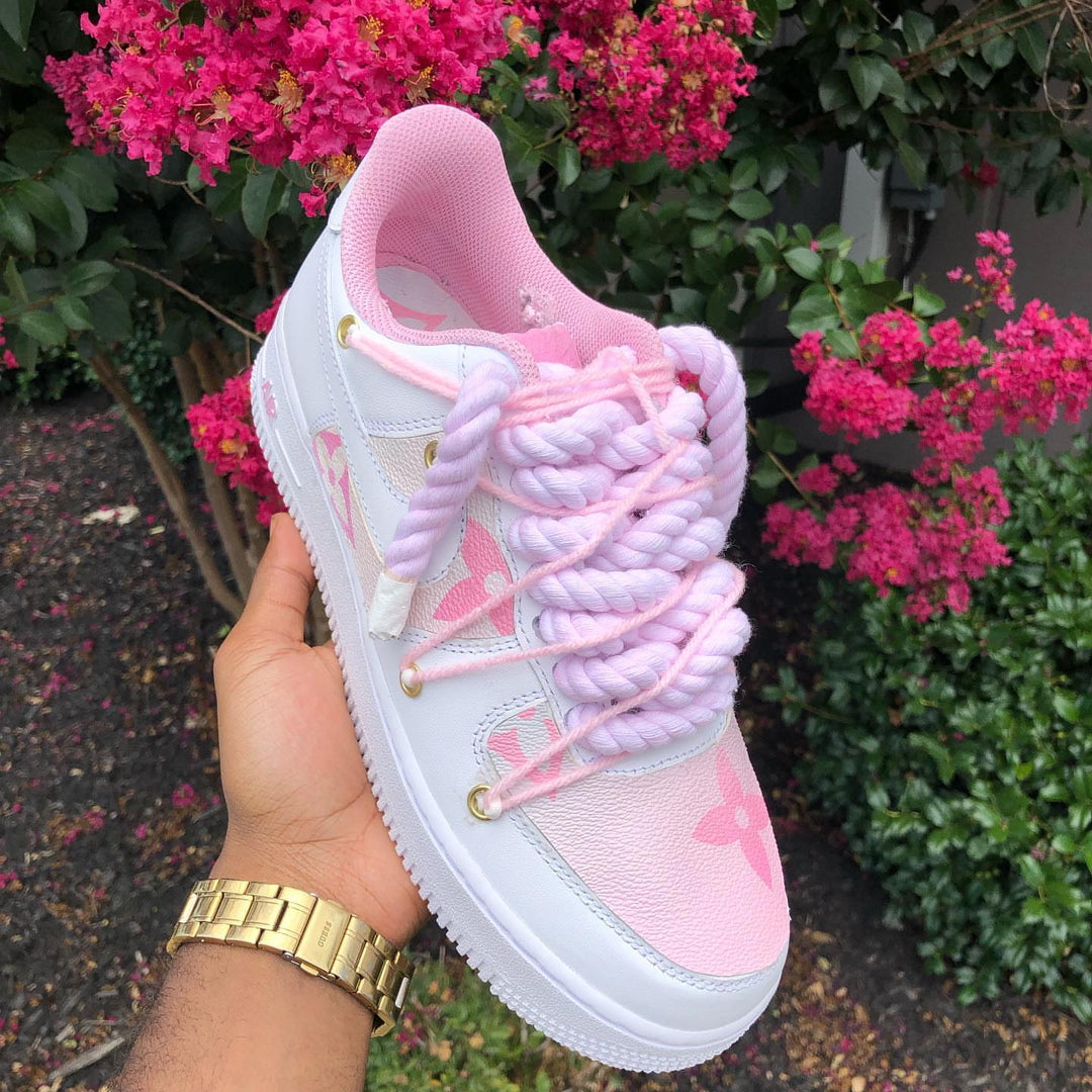 Hand Painted Pink Purple Custom Air Force 1 Sneakers