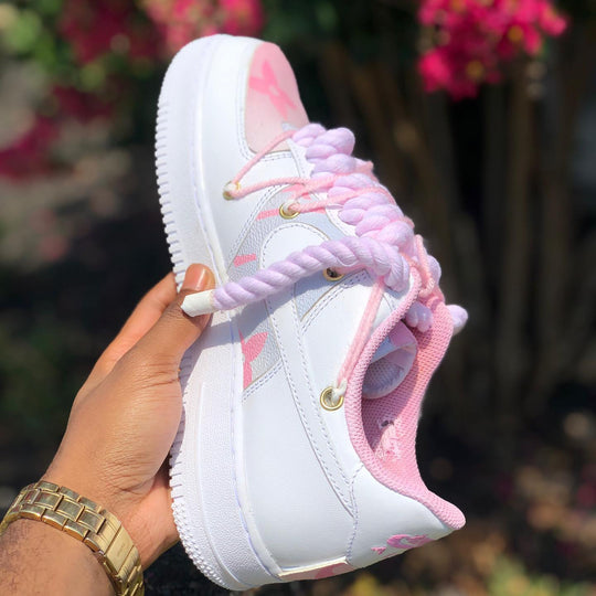 Hand Painted Pink Purple Custom Air Force 1 Sneakers