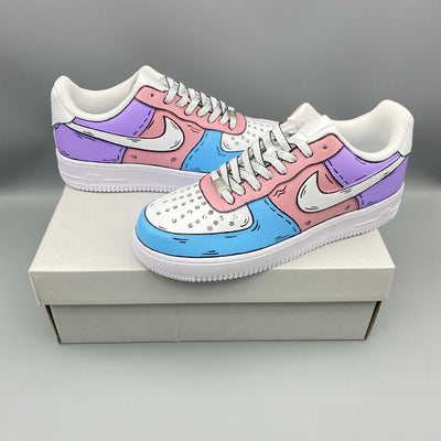 Nike Air Force 1  Cartoon Purple Pink Blue Custom