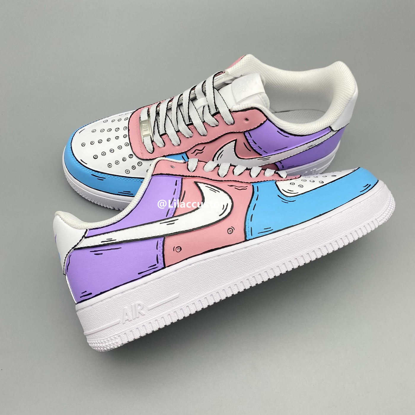 Nike Air Force 1  Cartoon Purple Pink Blue Custom