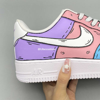 Nike Air Force 1  Cartoon Purple Pink Blue Custom