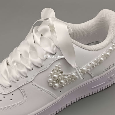 Nike Air Force 1  Wedding Shoes Pearl Custom