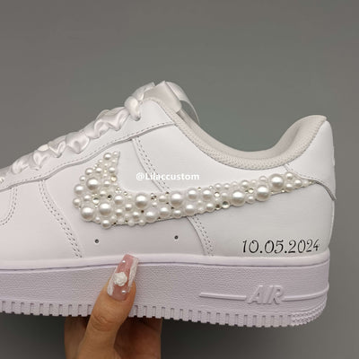 Nike Air Force 1  Wedding Shoes Pearl Custom