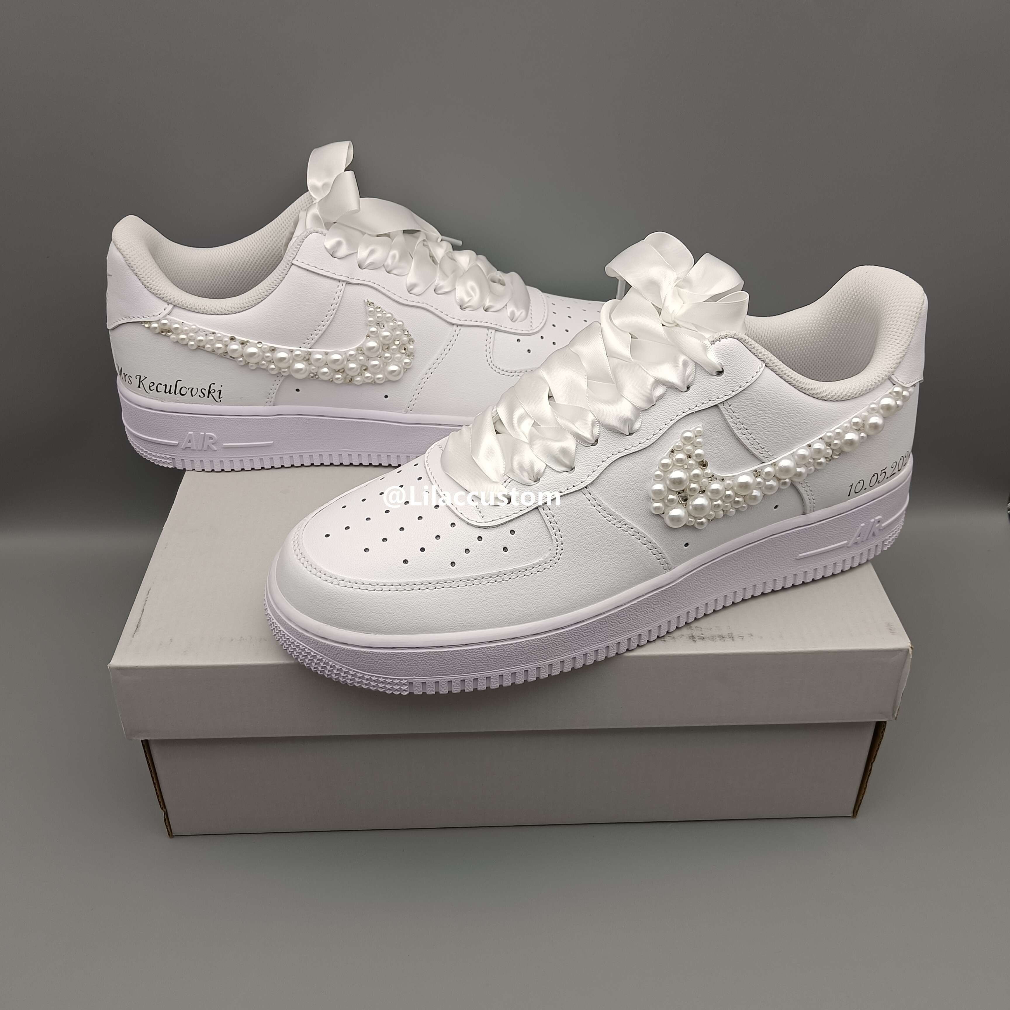 Nike Air Force 1  Wedding Shoes Pearl Custom