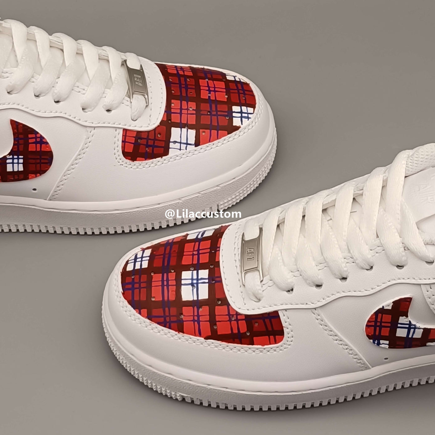 Nike Air Force 1 Red Plaid Custom