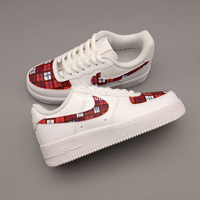 Nike Air Force 1 Red Plaid Custom