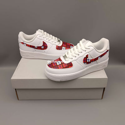 Nike Air Force 1 Red Plaid Custom