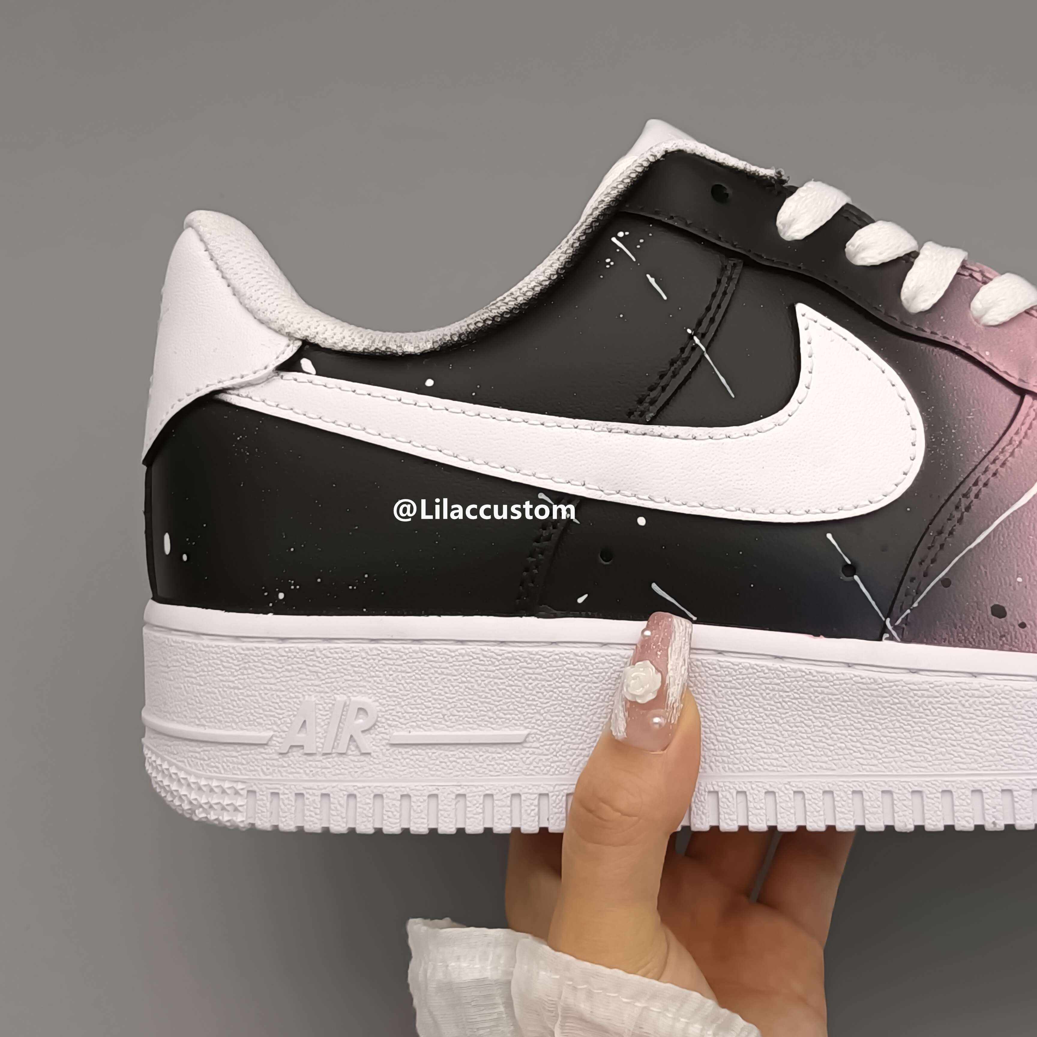 Nike Air Force 1 Pink Black Custom