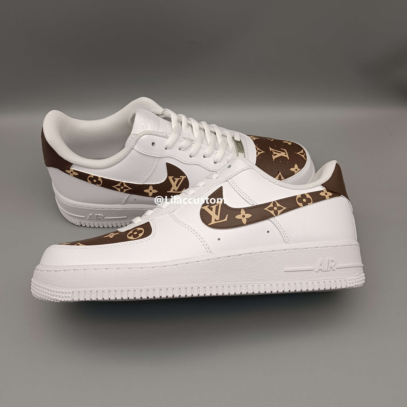 Nike Custom Air Force 1 Brown Gold LV