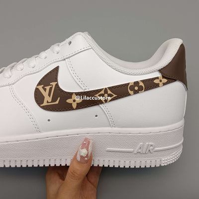 Nike Custom Air Force 1 Brown Gold LV