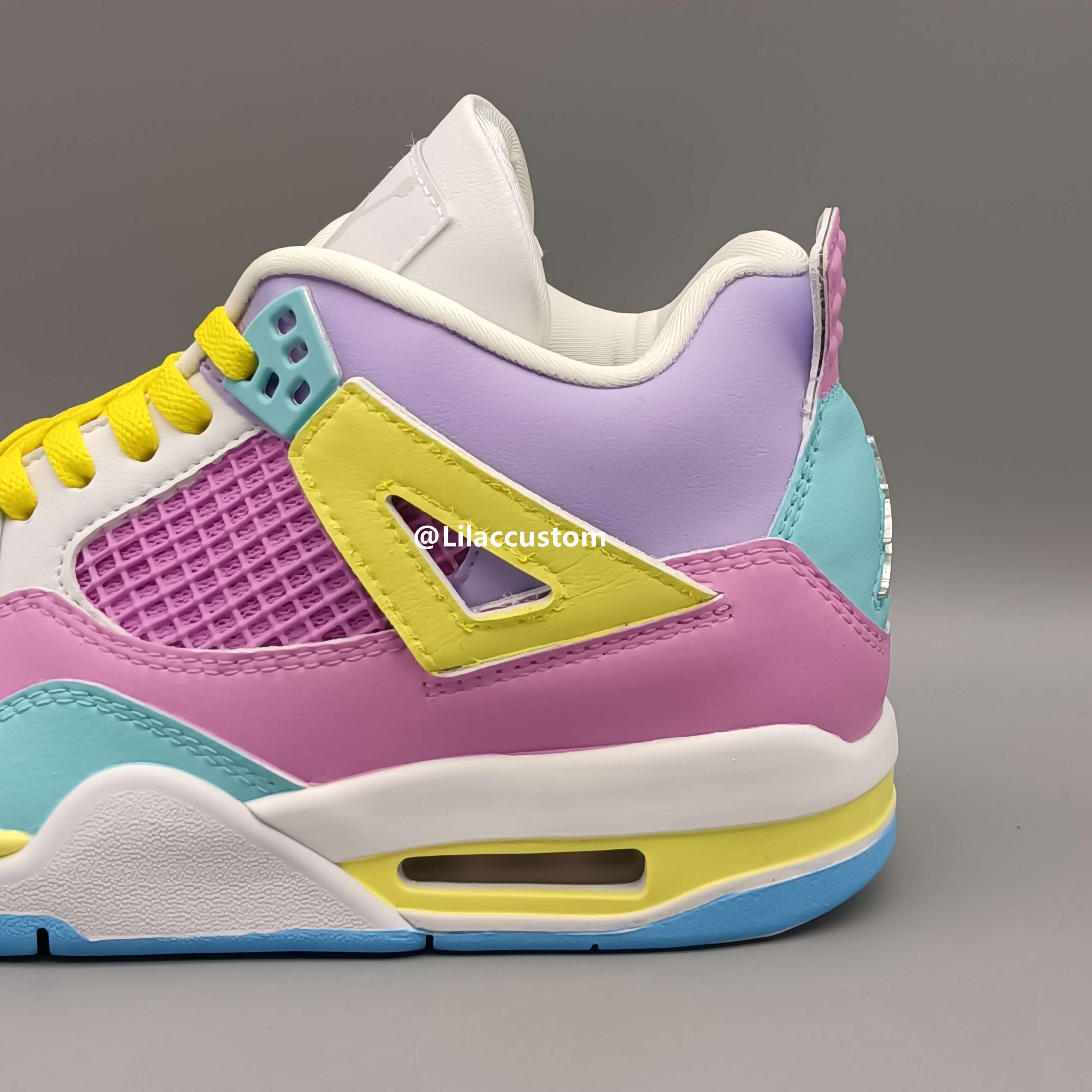 Nike Air Jordan 4 Purple Yellow Pink Custom
