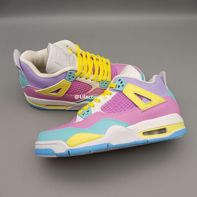 Nike Air Jordan 4 Purple Yellow Pink Custom