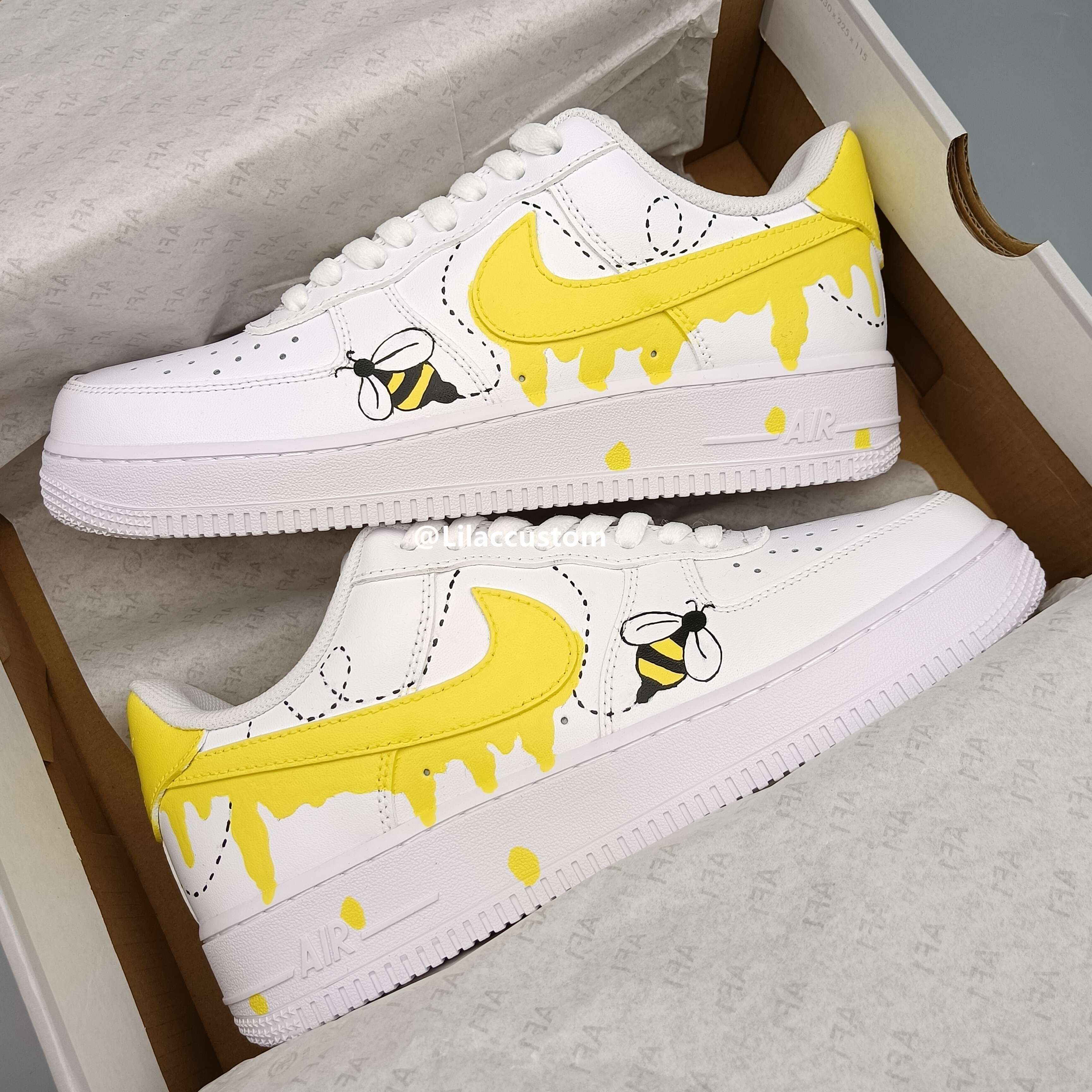 Nike Air Force 1 Yellow Bee Custom