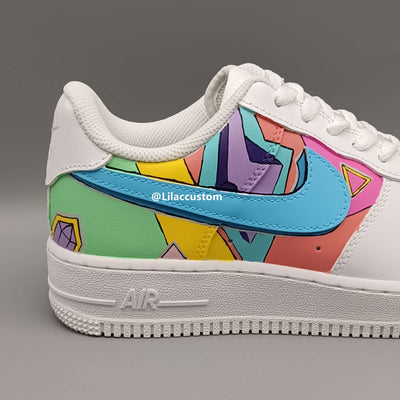 Nike Air Force 1 Blue Pink Purple Yellow Green Custom