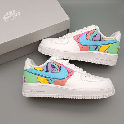 Nike Air Force 1 Blue Pink Purple Yellow Green Custom