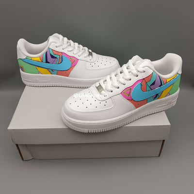 Nike Air Force 1 Blue Pink Purple Yellow Green Custom