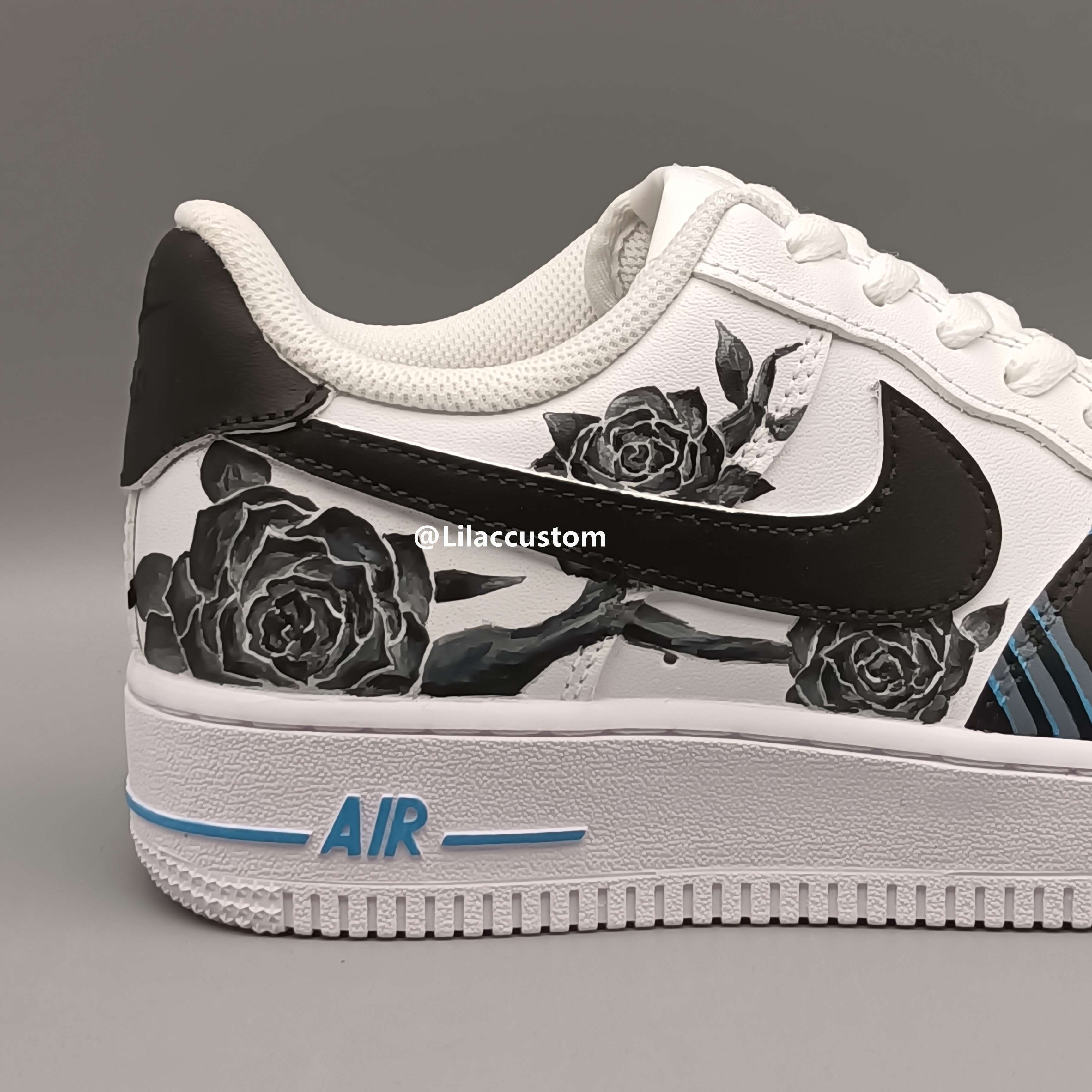 Nike Air Force 1 Black Rose Custom