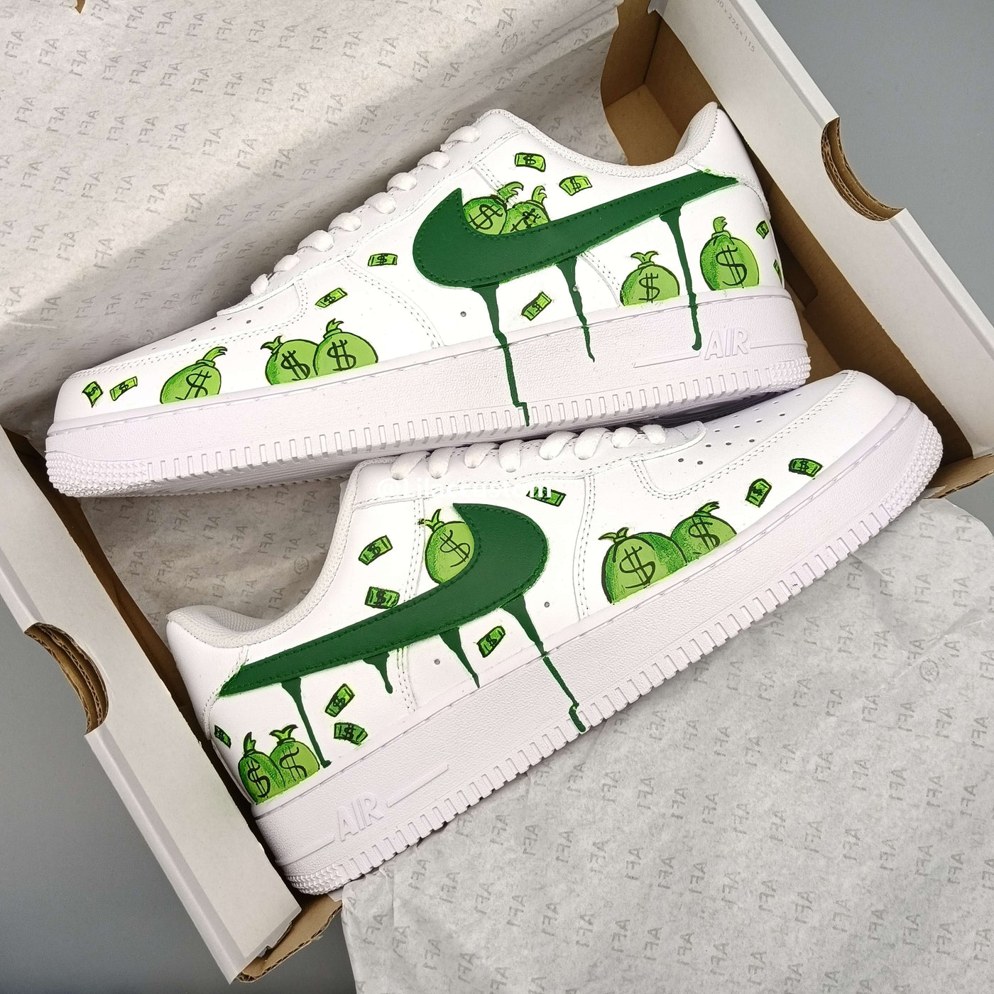 Nike Air Force 1 Dollar Green Custom