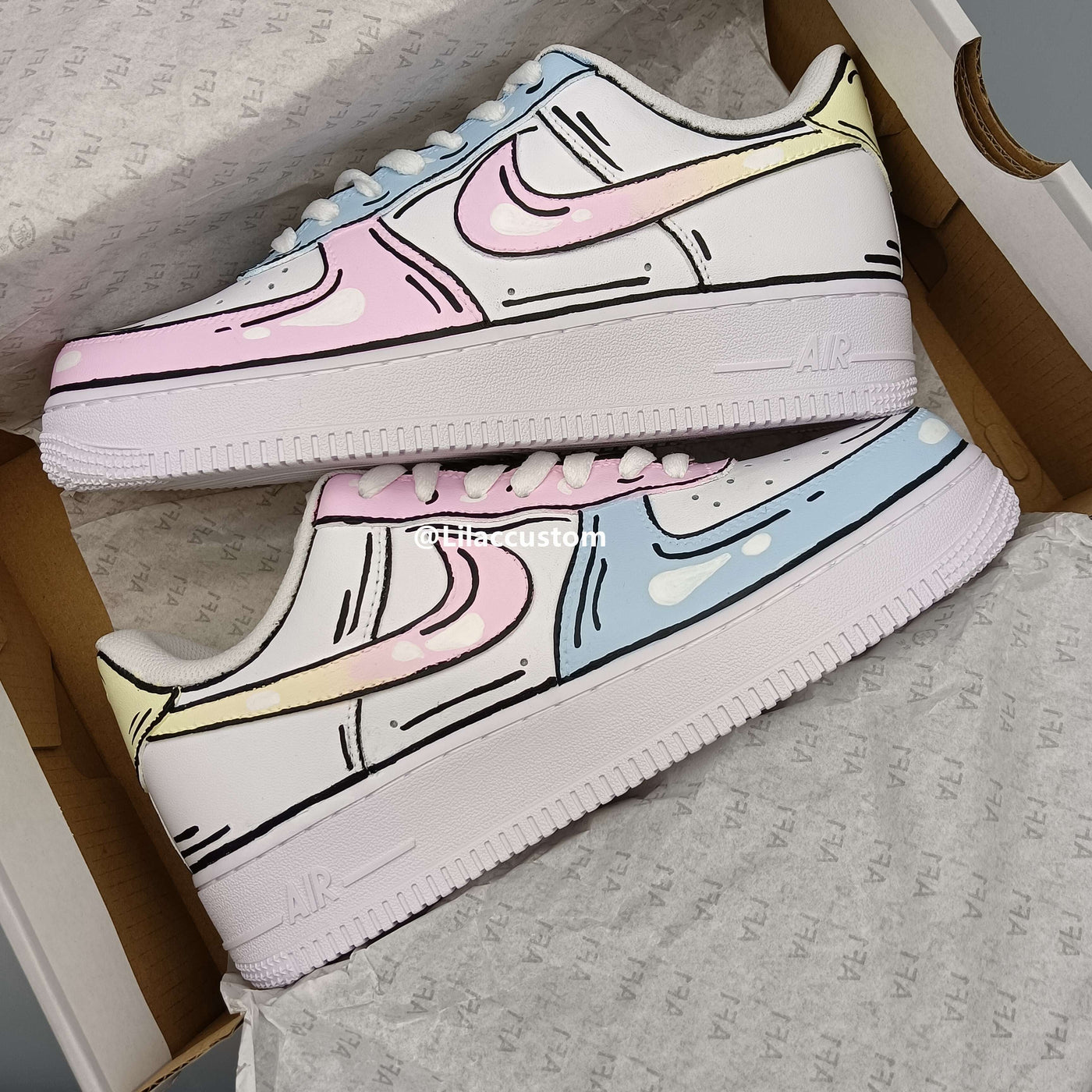 Nike Air Force 1 Cartoon Pink Blue Yellow Custom