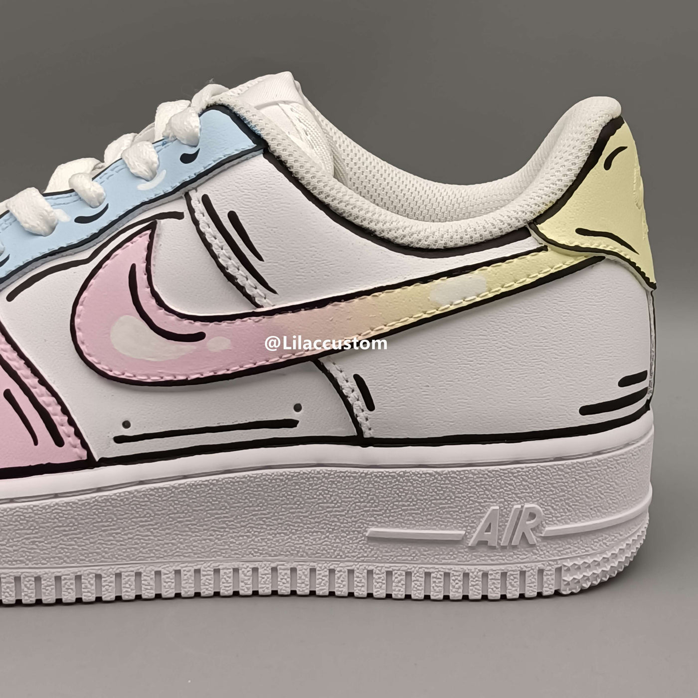 Nike Air Force 1 Cartoon Pink Blue Yellow Custom