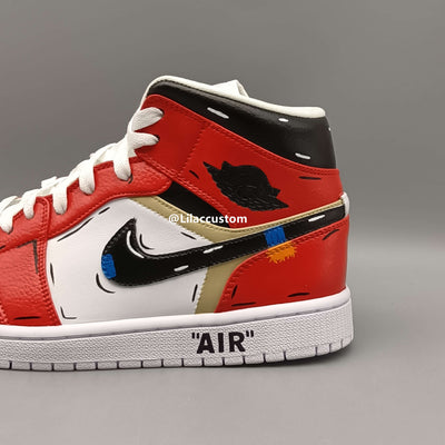 Nike Air Jordan 1 Cartoon Red Black Custom