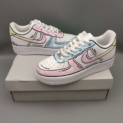 Nike Air Force 1 Cartoon Pink Blue Yellow Custom