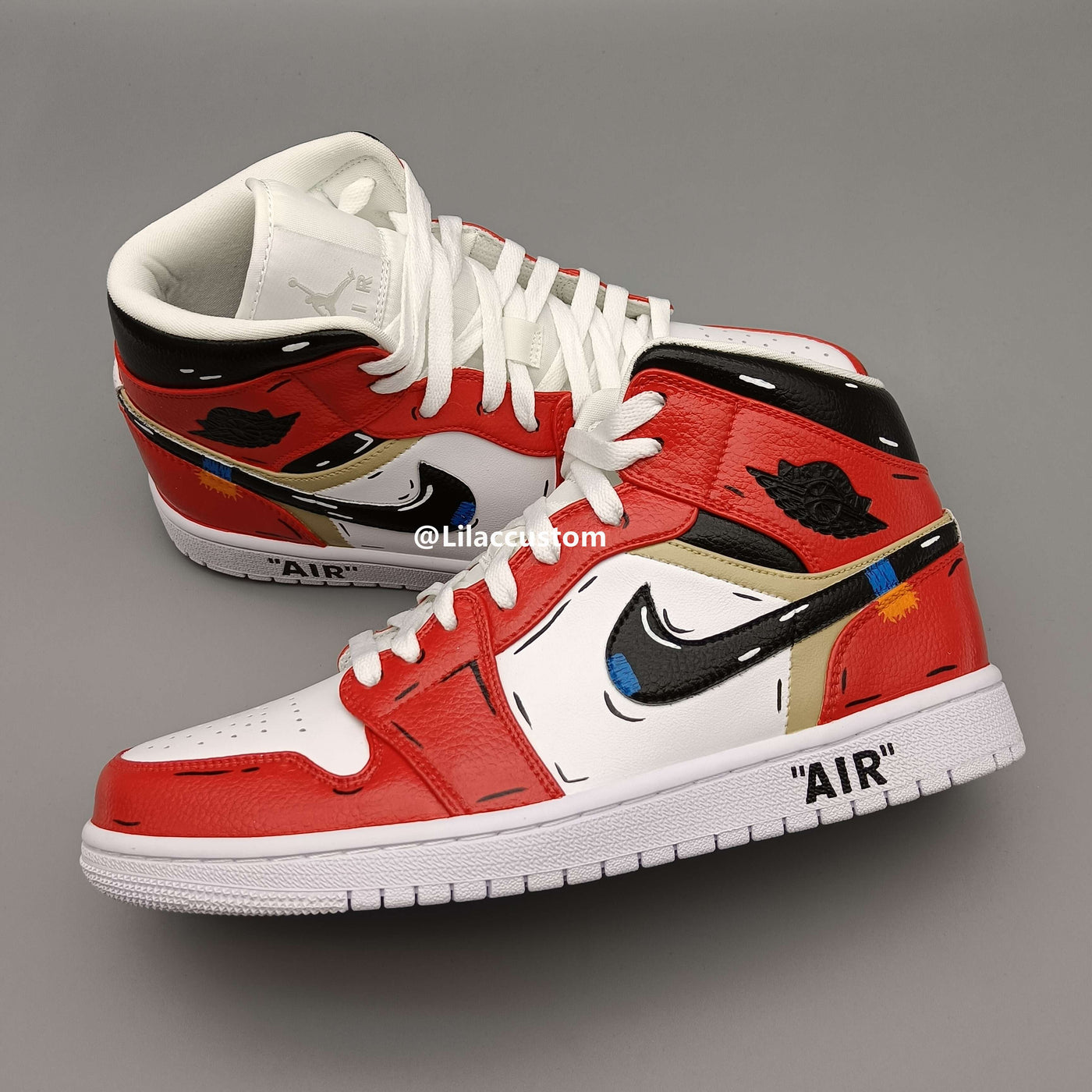 Nike Air Jordan 1 Cartoon Red Black Custom