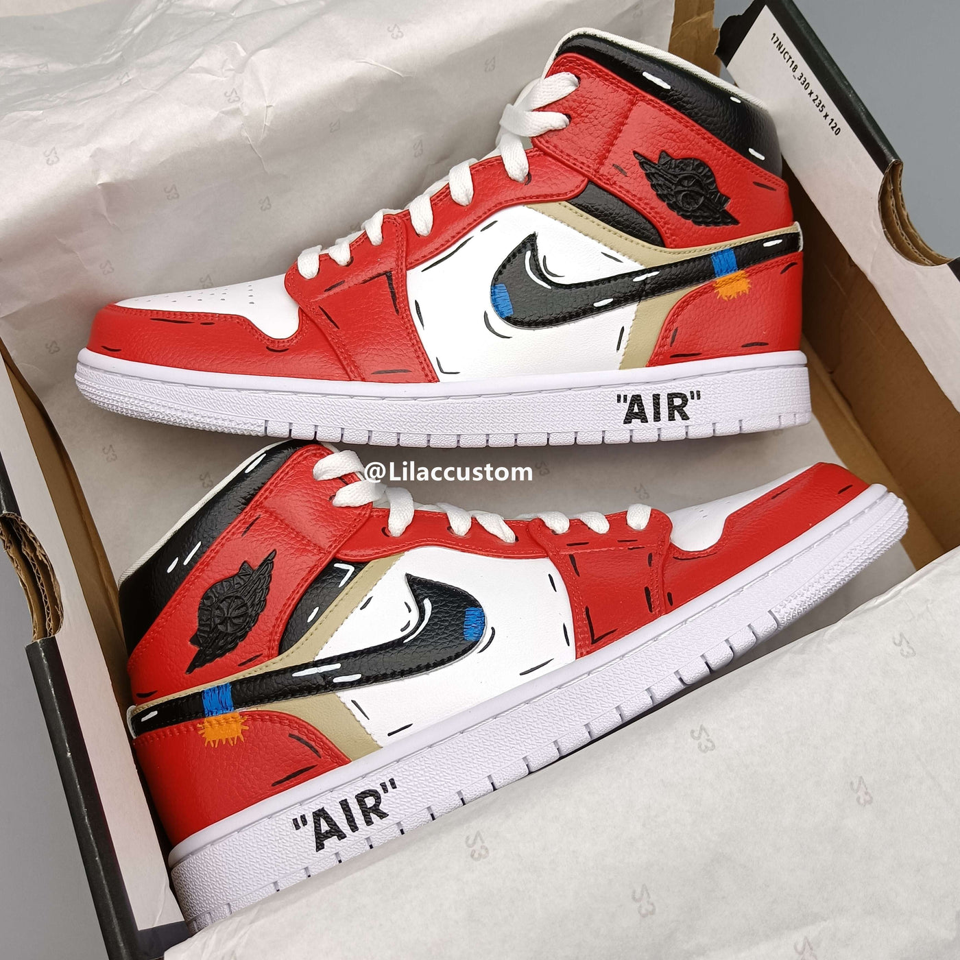 Nike Air Jordan 1 Cartoon Red Black Custom