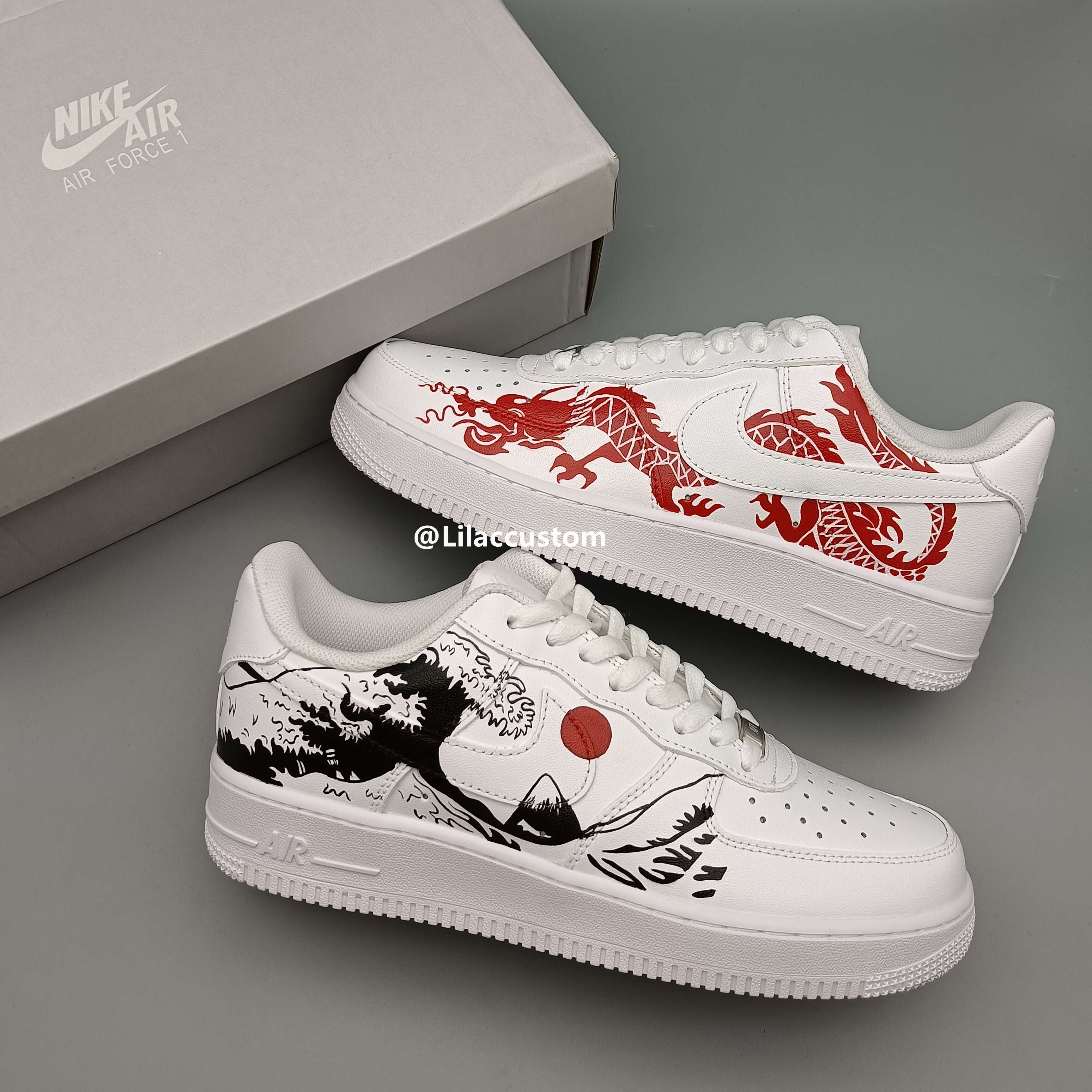 Nike Air Force 1 Waves And Dragons Custom