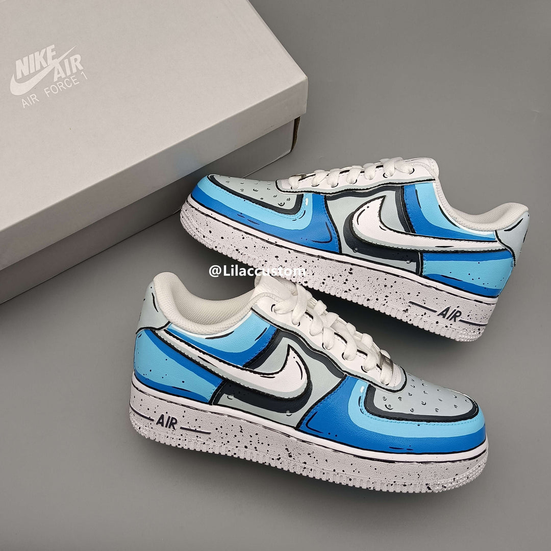 Nike Air Force 1 Cartoon Blue Custom