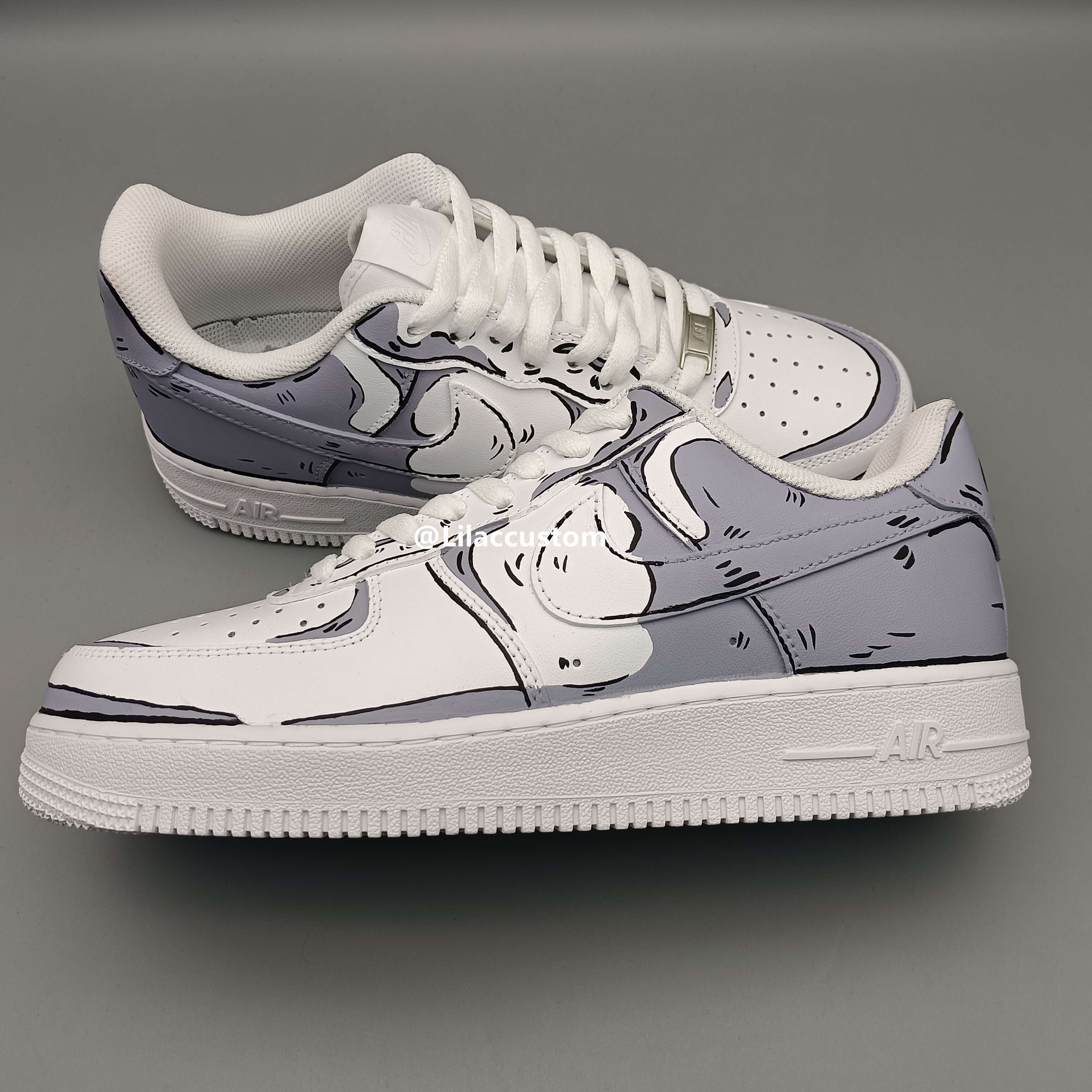 Nike Air Force 1 Cartoon Gray White Custom