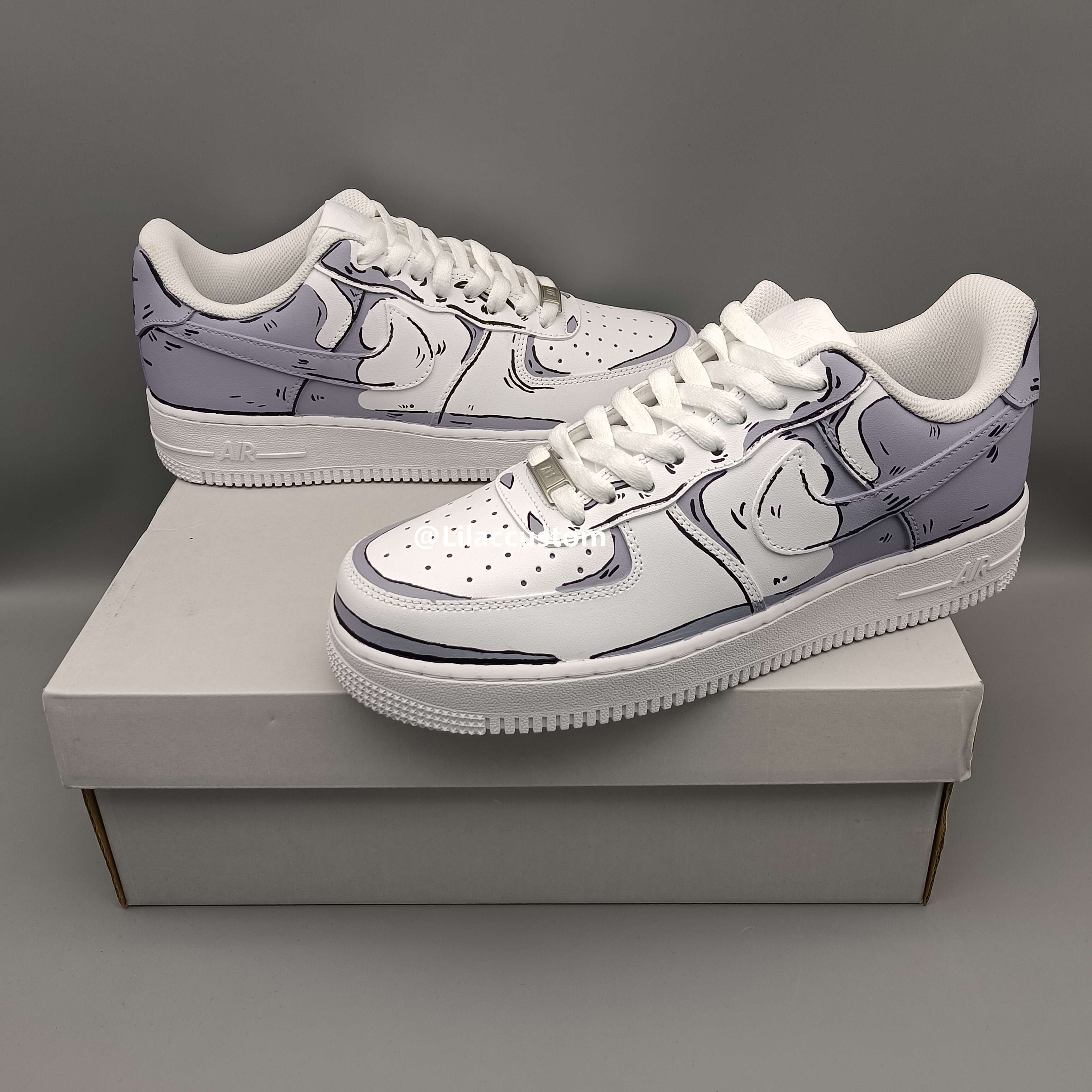 Nike Air Force 1 Cartoon Gray White Custom