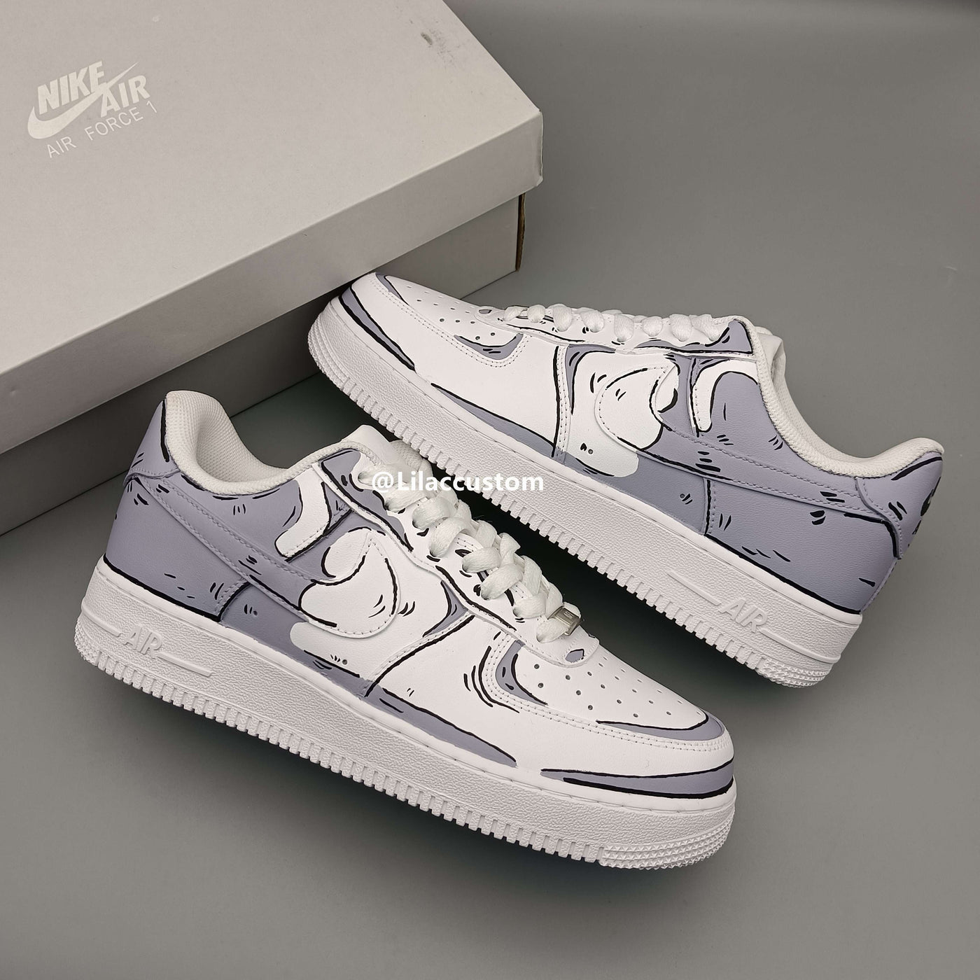 Nike Air Force 1 Cartoon Gray White Custom