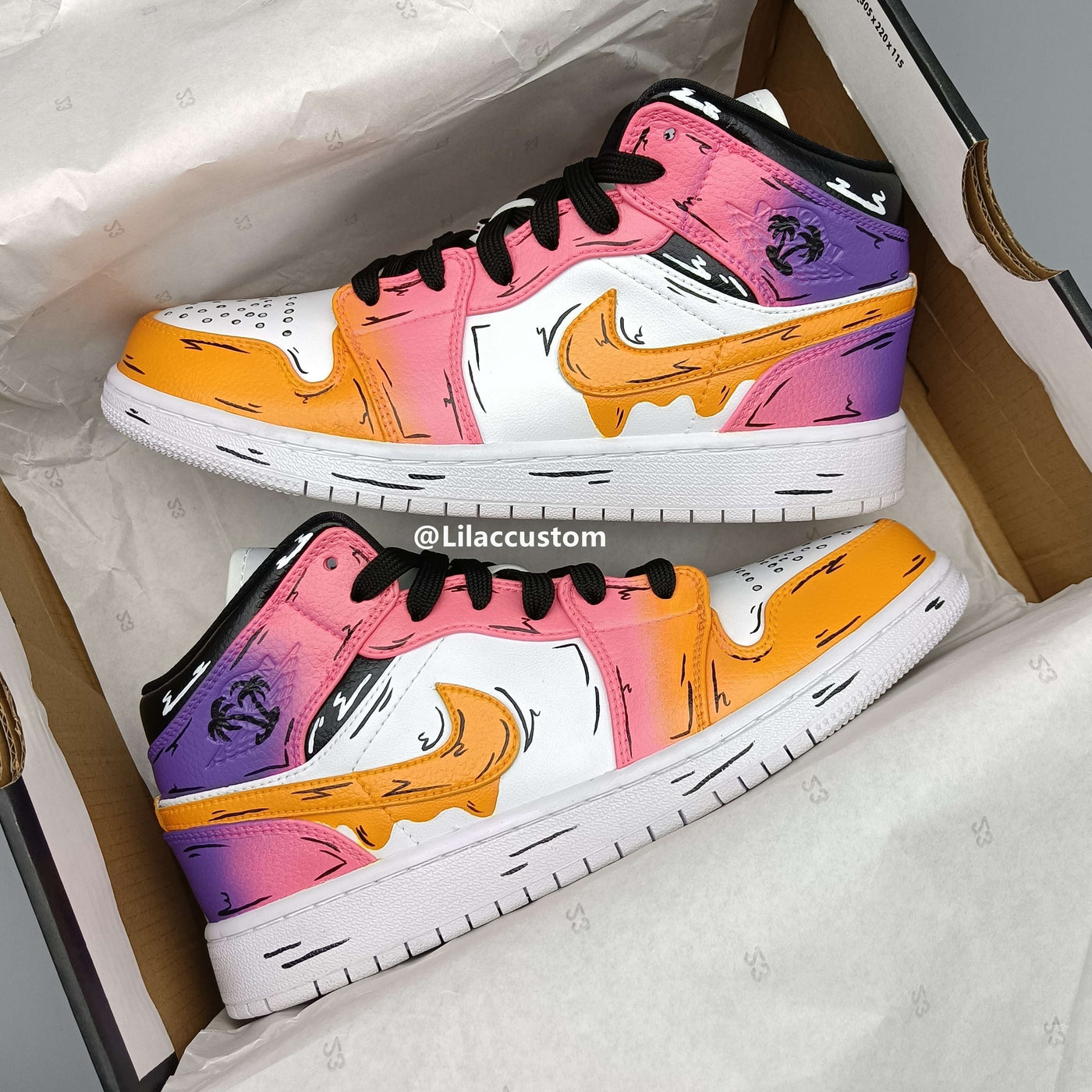 Nike Air Jordan 1 Sunset Purple Pink Orange Custom