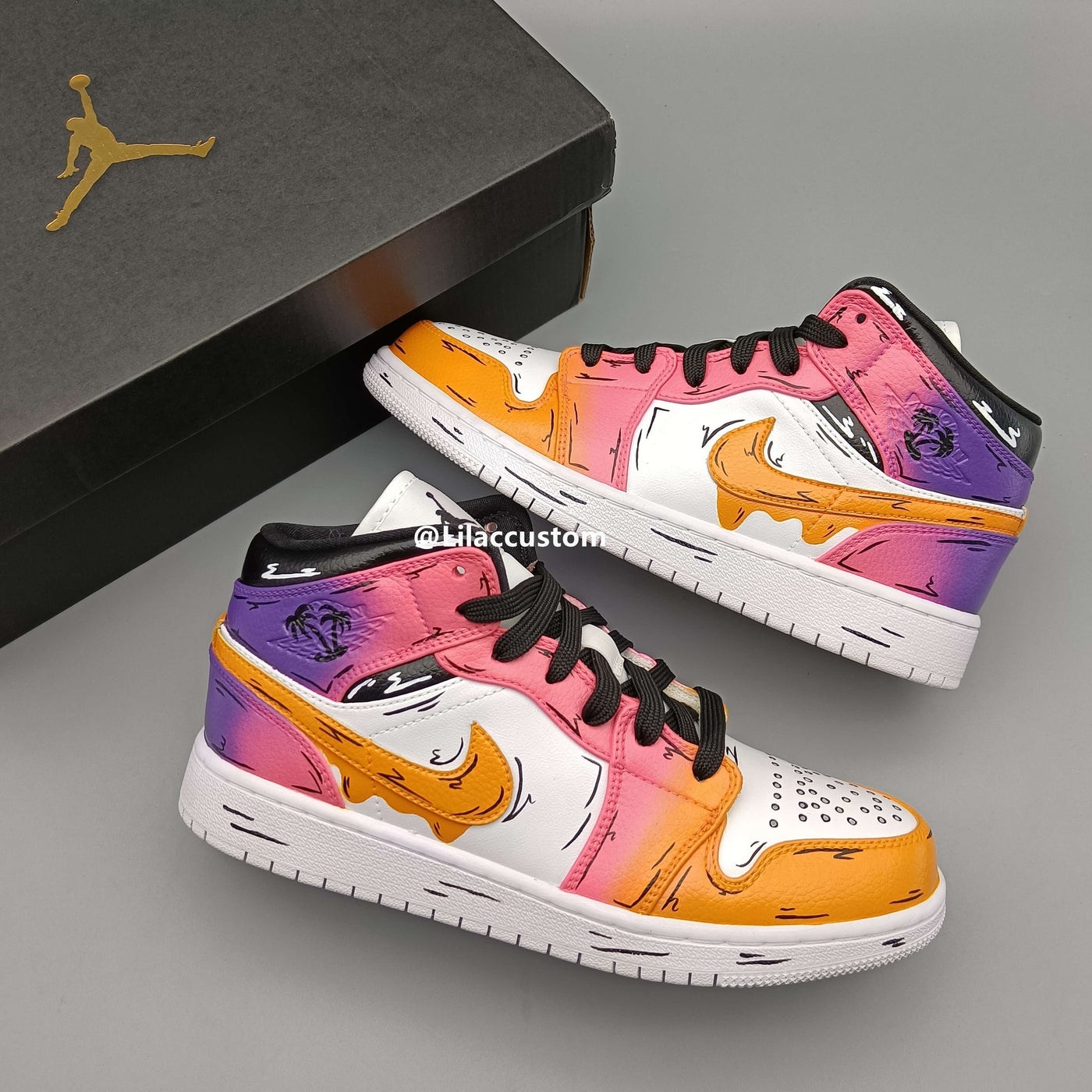 Nike Air Jordan 1 Sunset Purple Pink Orange Custom