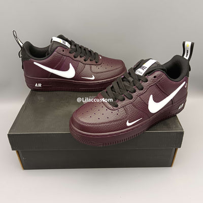 Nike Custom Air Force 1 Dark Purple White Double Swoosh